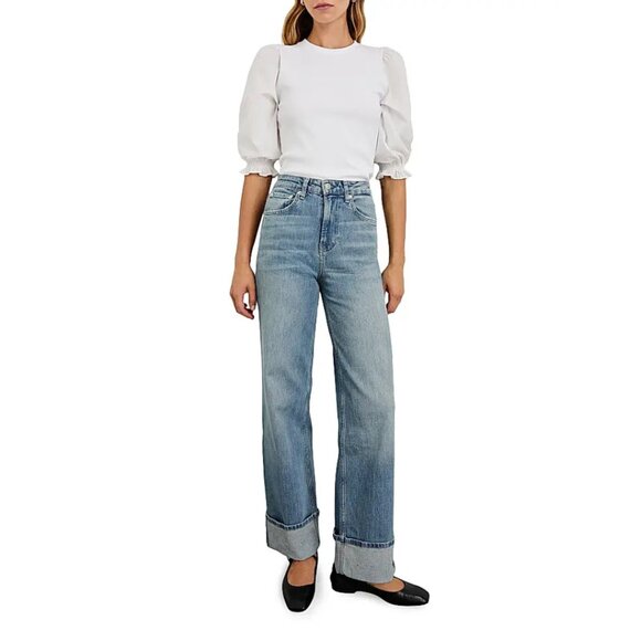 Rails Getty High-Rise Cuffed Wide-Leg Jeans Baltic Sea Size 26 - Picture 2 of 10